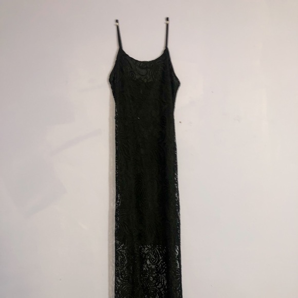 Black Mesh Highlow Sundress - Picture 1 of 4